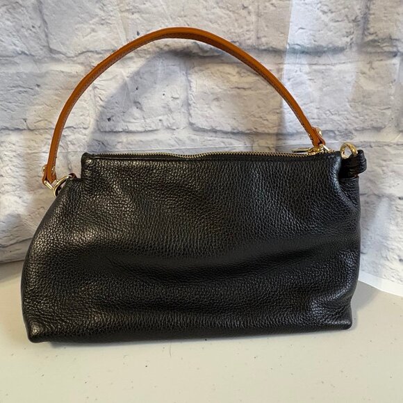 Valentina Supple Slouchy Leather Bag Black Brown Crossbody Made in Italy - Picture 9 of 16